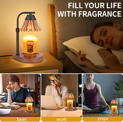 Dimmable Candle Warmer Lamp with Timer Adjustable Height for Scented Jar Candles Electric Candle Wax Melt Warmer for Home Decor Christmas Birthday Gifts for Women Mom(Hummingbird)