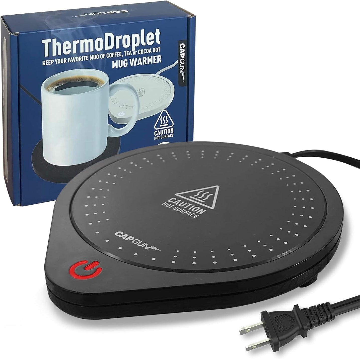 25W Electric Candle Warmer for Coffee Mugs, 75℃ Heating & Auto Shut-Off, Spill-Proof Desk Warmer for Beverages (White)