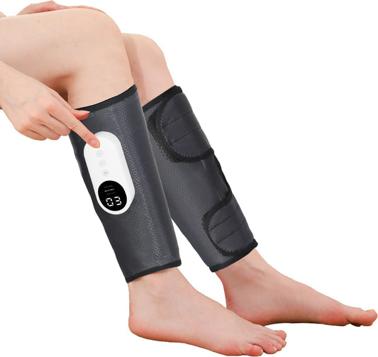 LINGTENG Leg Massager for Circulation and Pain Relief, Calf Air Compression | Leg Massager with Heat, with 3 Intensities, 3 Modes, Easy to use, Muscle Relaxation, Birthday Gifts for Parents (Pair)