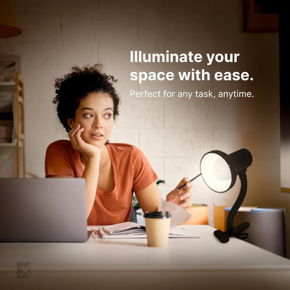 Xtricity LED Clip on Desk Lamp with 360° Flexible Gooseneck, White Finish