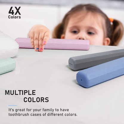 Mulbozy 4 Packs Portable Travel Toothbrush Case, Breathable Plastic Toothbrush Holder for Home, Travel, Business, Camping, School