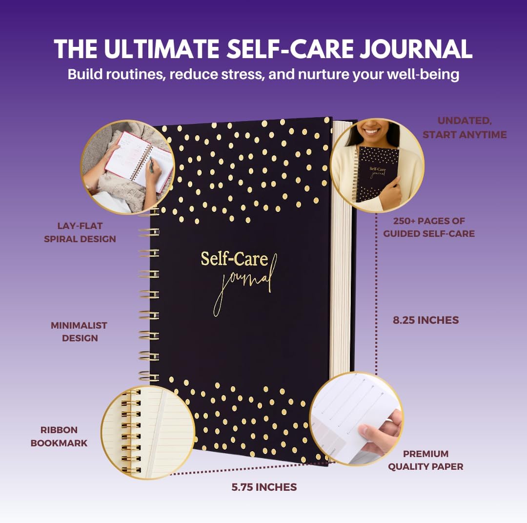 Daily Self Care Journal for Women - A5, Wellness Journal with Prompts - Goal Journal for Happiness,Mindfulness,Productivity & Personal Development - Reduce Stress & Improve Mental Health - Pink | Guided 90-Day Daily & Weekly, Undated Reflection Planner,