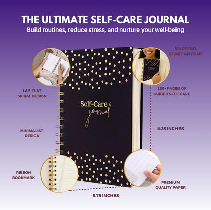 Daily Self Care Journal for Women - A5, Wellness Journal with Prompts - Goal Journal for Happiness,Mindfulness,Productivity & Personal Development - Reduce Stress & Improve Mental Health - Pink | Guided 90-Day Daily & Weekly, Undated Reflection Planner,