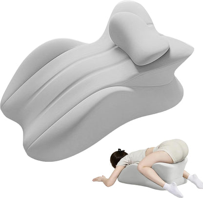 Memory Foam Wedge Pillow, 27° Angled Ergonomic Contoured Intimacy Couples Positioning Pillow for Reading, Back & Neck Support, Multi-Functional Body Support Cushion with Removable Cover