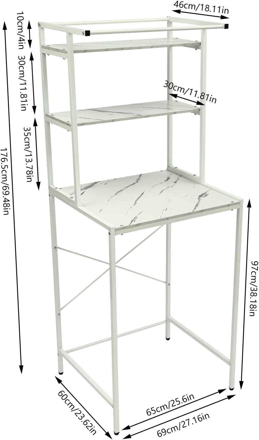 3 Tier Wooden Over The Washer and Dryer Storage Shelf, Bathroom Shelf Washing Machine Storage Shelves Utility Rack Freestanding Laundry Drying Rack Heavy Duty for Bathroom