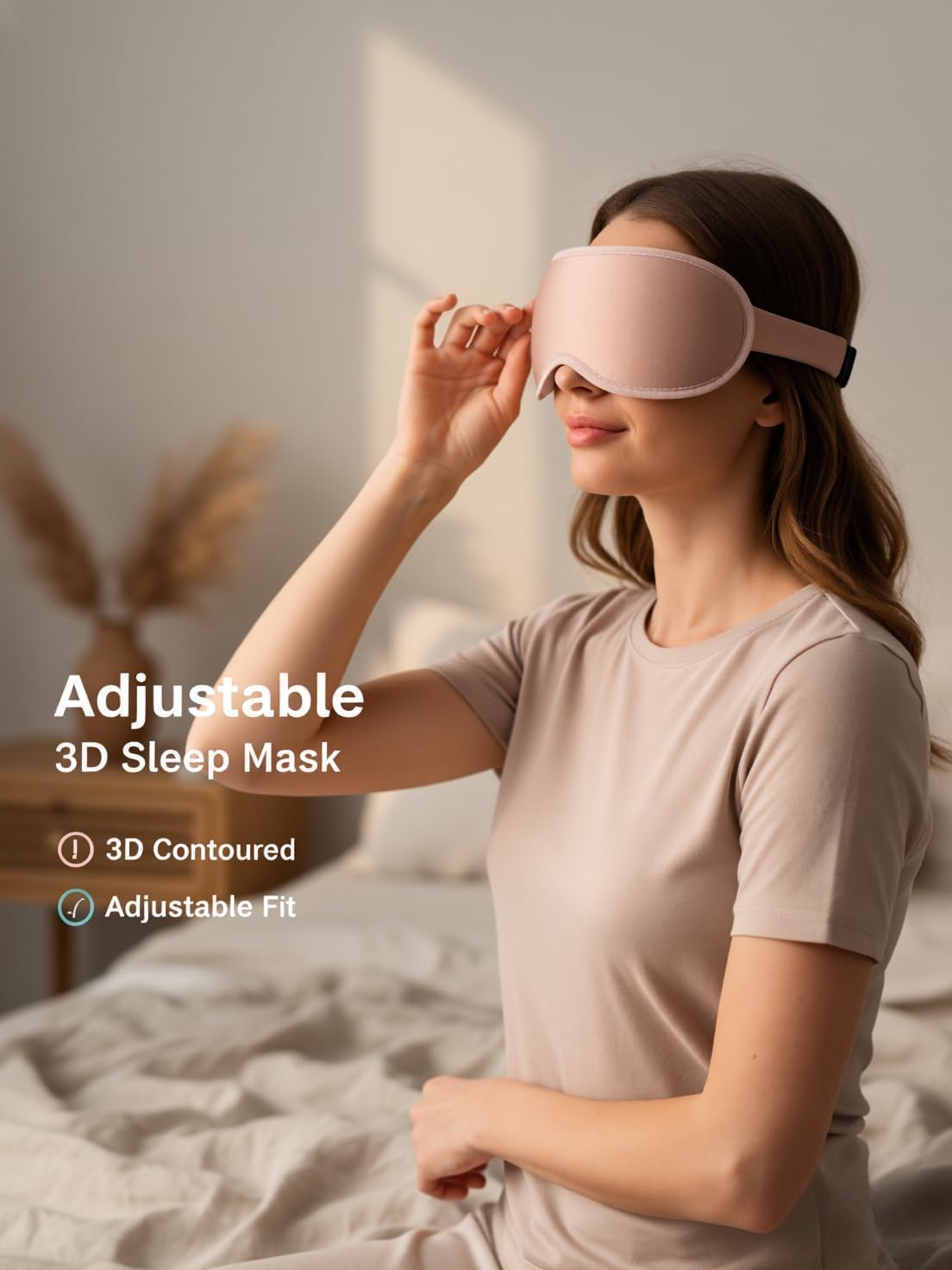 Sleep Mask for Women Men: 100% Blackout 3D Eye Mask for Sleeping, Sleeping Mask for Side Sleepers, Zero Pressure Memory Foam Eyelash Friendly Breathable Eye Cover, Airplane Travel Essentials-Pink