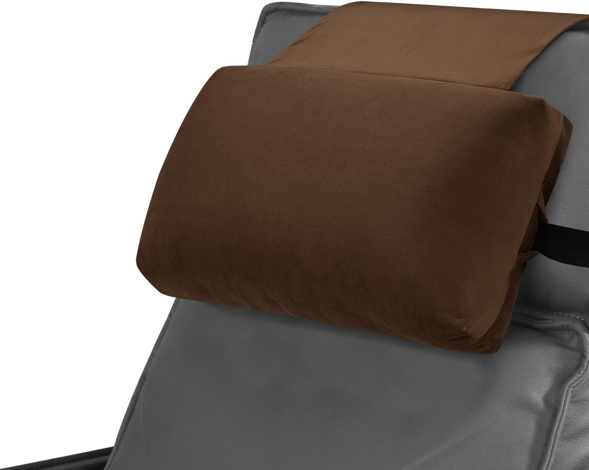 Head Recliner Pillow Adjustable Shredded Memory Foam Headrest Pillows for Recliner Chairs,Non-Slip Velvet Cushion for Pain Relief Neck Support Pillow for Travel Home Sofa Armchair with Zipper Cover