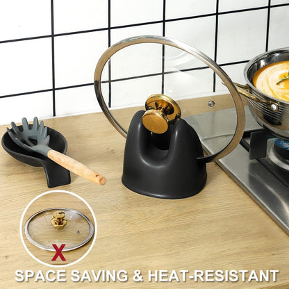 Nihow Ceramic Pot Lid Holder While Cooking for Kitchen Counter/Stove Top | Blue,Stable, Dishwasher Safe, Keep Counter Top Tidy and Clean,Water Proof,Saving Space,Heat Resistant