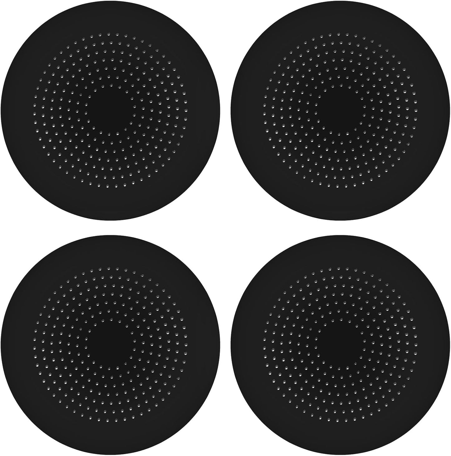 2 Pack Shower Drain Hair Catcher, Silicone Drain Cover with Suction Cup,Shower Drain Protector Drain Strainer Hair Stopper for Kitchen Bathroom Bathtub Sink(New Black 2Pack)