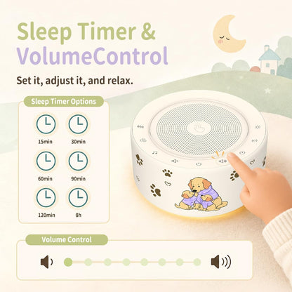 Kipcush White Noise Machine for Baby & Adults, 30 Soothing Sounds, Sleep Sound Machine with 8 Color Night Light, Memory Function, White Noise for Sleeping, Nursery, Office, Travel & Relaxation