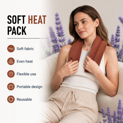 Microwavable Neck Shoulder Heating Wrap with Lavender | Natural Herb Filling, Reusable