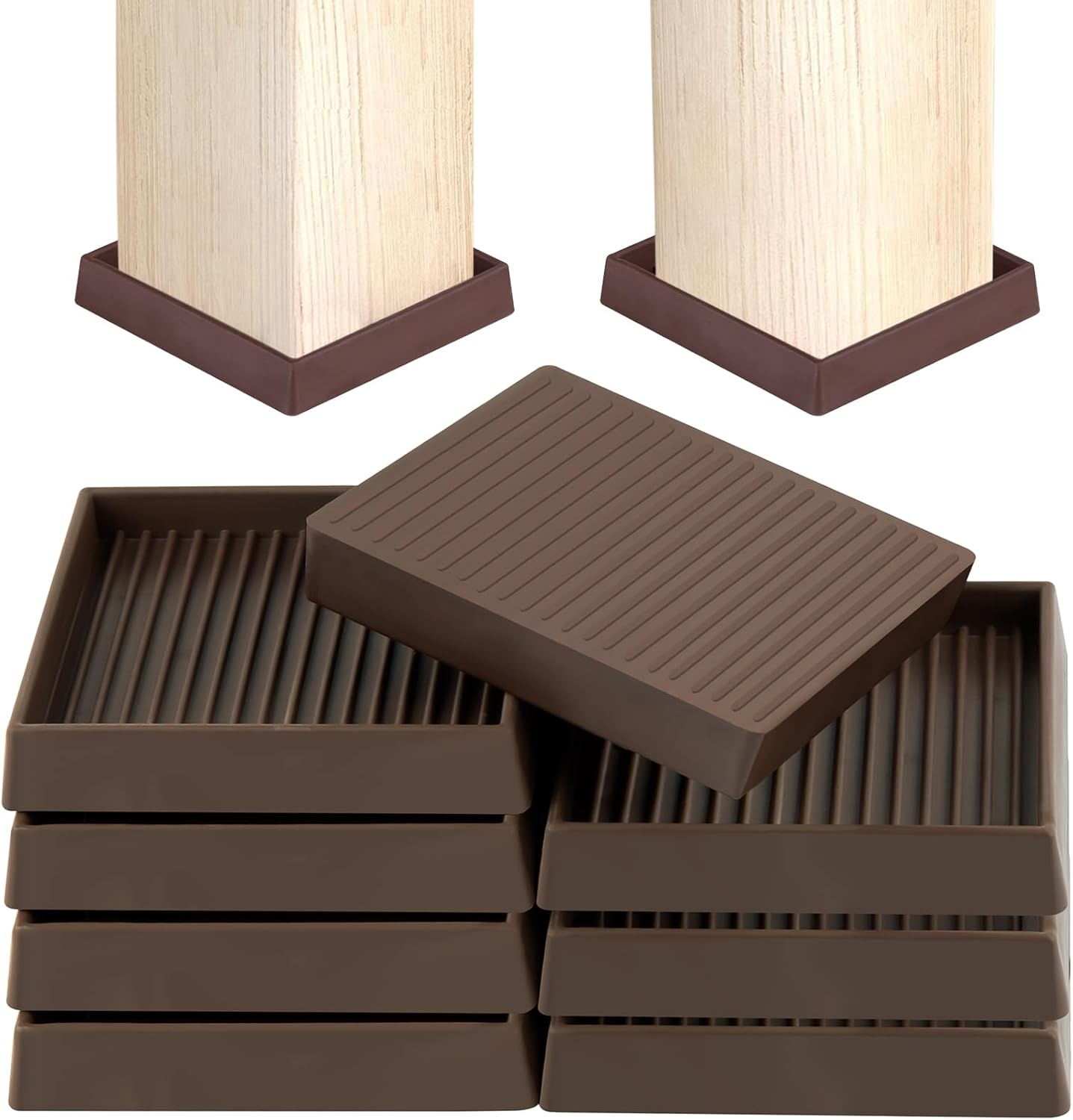 Furniture Pads 3x3 Non Slip Rubber Furniture Caster Cup for Hardwood Floors