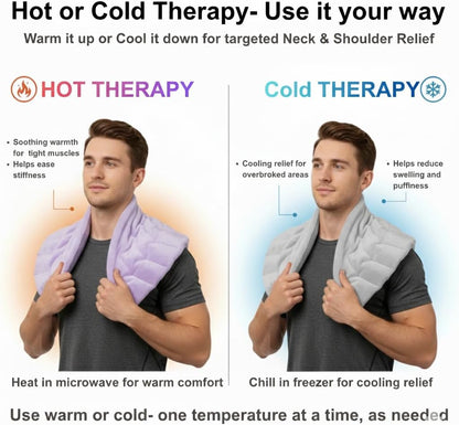 Herbal Concepts Neck Heating Pad & Shoulder Wrap | Microwave Heating Pad with 12 Herbs Aromatherapy| Cordless Heating pad, Blue
