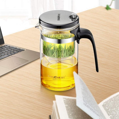 Kamjove Tea Pot Detachable Filter Glass Tea Pot 500ML，16.9OZ Borosilicate Heat Resistant Teapot