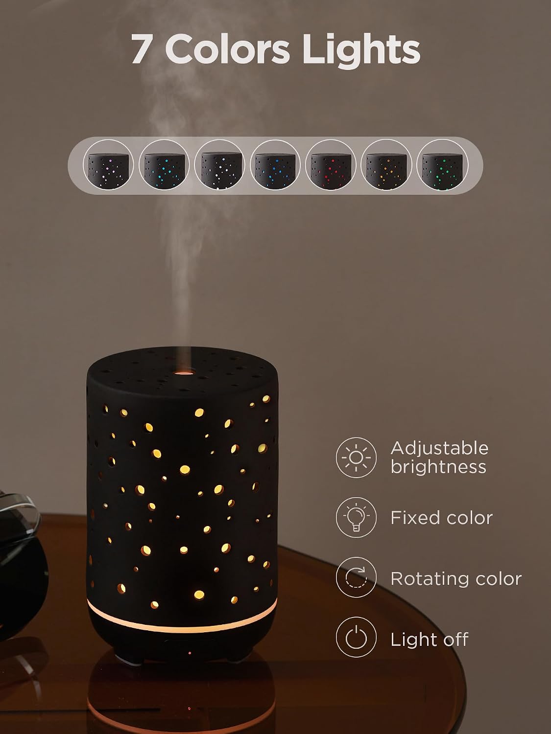 InnoGear 150ml Ceramic Essential Oil Diffuser, Diffusers for Home, White