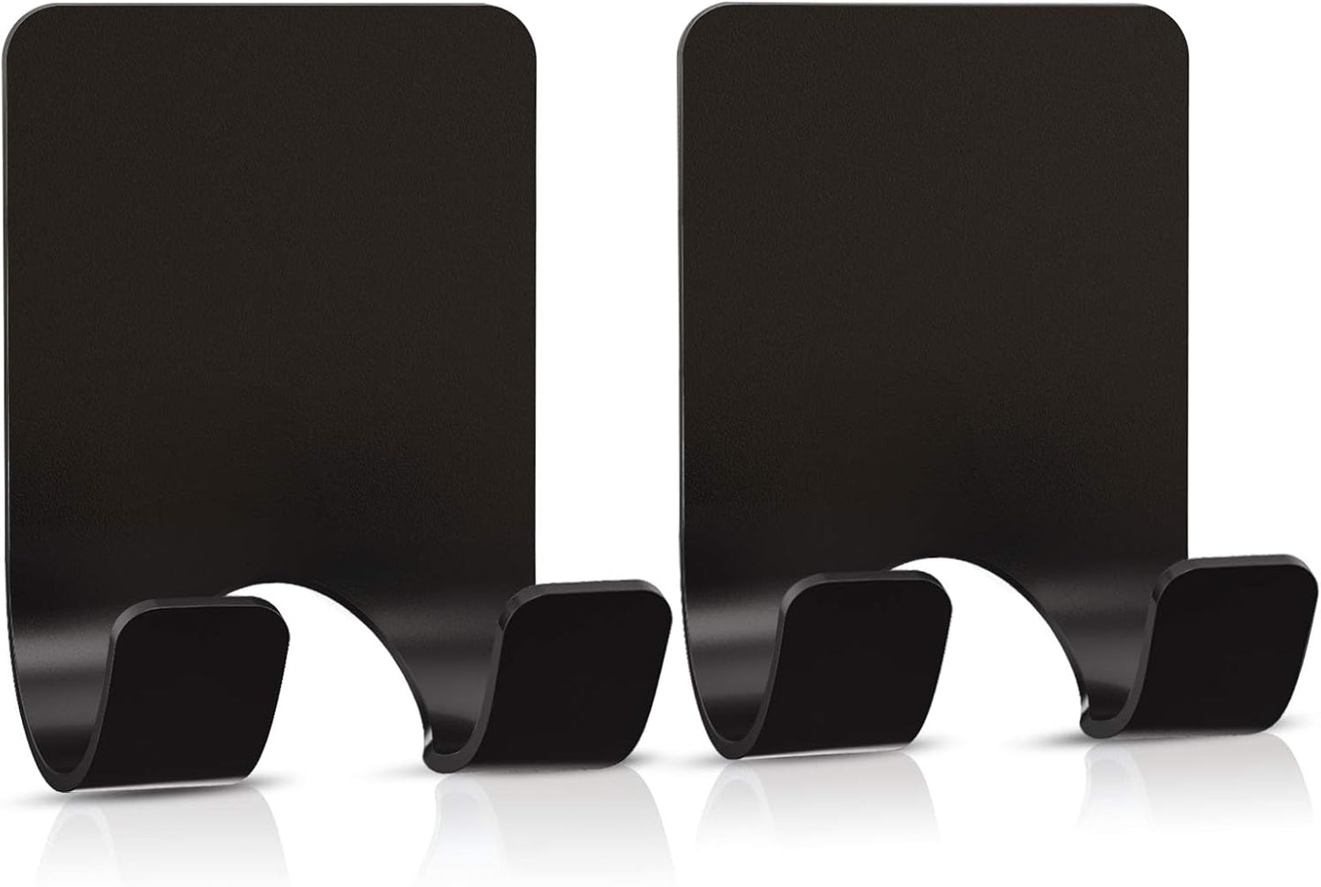 VIS'V Shower Wall Adhesive Razor Holder for His and Hers, Black, 2 Pcs | Metal Material, Compact Design, Peel and Stick, Fit for Smooth Flat Surfaces