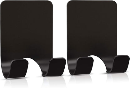 VIS'V Shower Wall Adhesive Razor Holder for His and Hers, Black, 2 Pcs | Metal Material, Compact Design, Peel and Stick, Fit for Smooth Flat Surfaces
