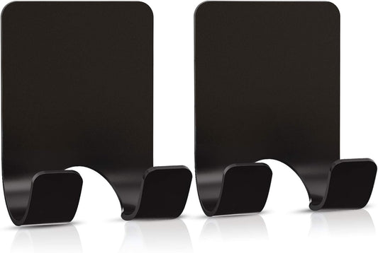 VIS'V Shower Wall Adhesive Razor Holder for His and Hers, Black, 2 Pcs | Metal Material, Compact Design, Peel and Stick, Fit for Smooth Flat Surfaces