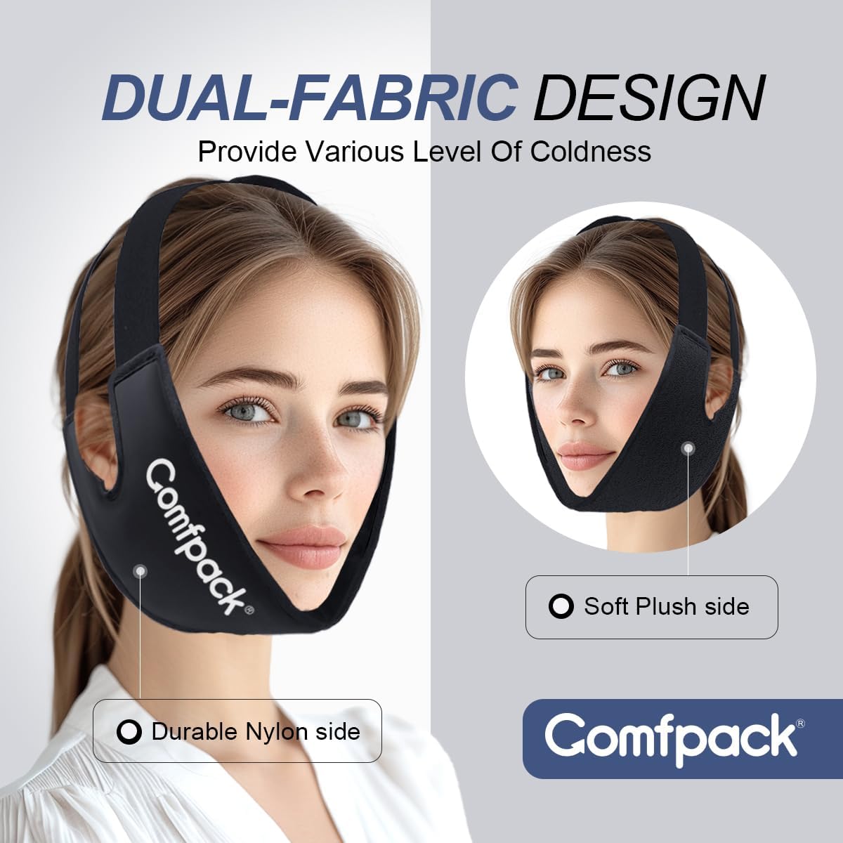 Comfpack Wisdom Teeth Ice Pack Head Wrap,Soft Double Side Jaw Face Ice Pack | Extra Large Jaw & Chin Ice Pack, Reusable Gel Hot Cold Therapy for TMJ, Oral Surgery, Face Swelling, Tonsillectomy Recovery