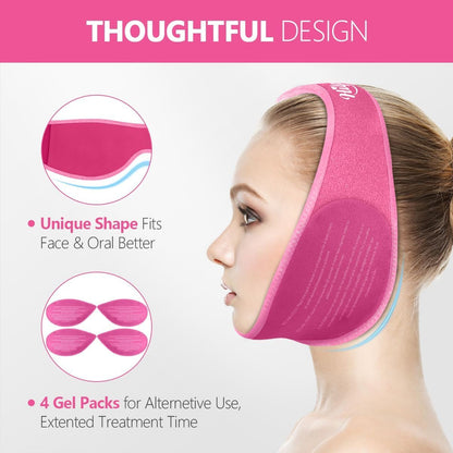 Hilph Wisdom Teeth Ice Pack Head Wrap, Face Ice Pack for Jaw Oral Surgery | Large Jaw Ice Wrap with 4 Hot Cold Gel Packs, Pain Relief for TMJ, Tonsillectomy, Wisdom Teeth Recovery Must Haves, Blue