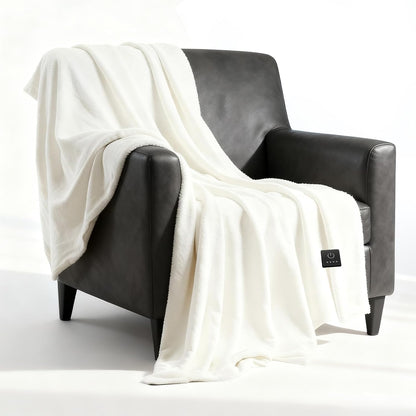 Heated Blanket Electric Throw Blanket with Built-in Button Controller