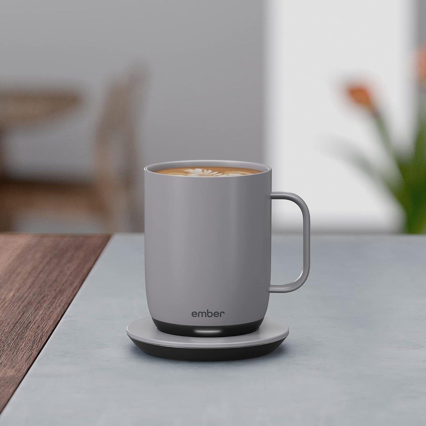Ember Temperature Control 14oz Smart Mug 2, App-Controlled and Rechargeable Heated Coffee Cup Warmer with Intelligent LED Display, Sage Green.