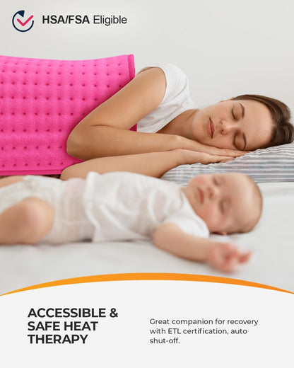 CooCoCo FSA Eligible HSA Hip Heating Pad for Hip and Sciatica Pain Relief | Heated hip brace, 6 heat levels, 4 timers, adjustable wearable fit, soft plush lining for hip, thigh, buttock and lower back
