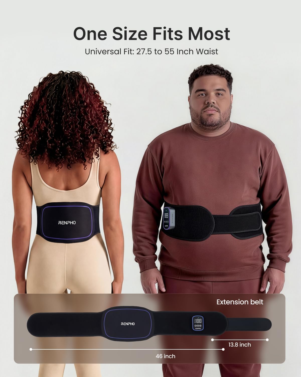 RENPHO Cordless Heating Pad for Back, FSA Eligible Red Light Therapy Belt | FSA Eligible Items Only List HSA Birthday Day Gifts for Men Women, Back Massager Support Lower Back Body, Sweatproof TPU