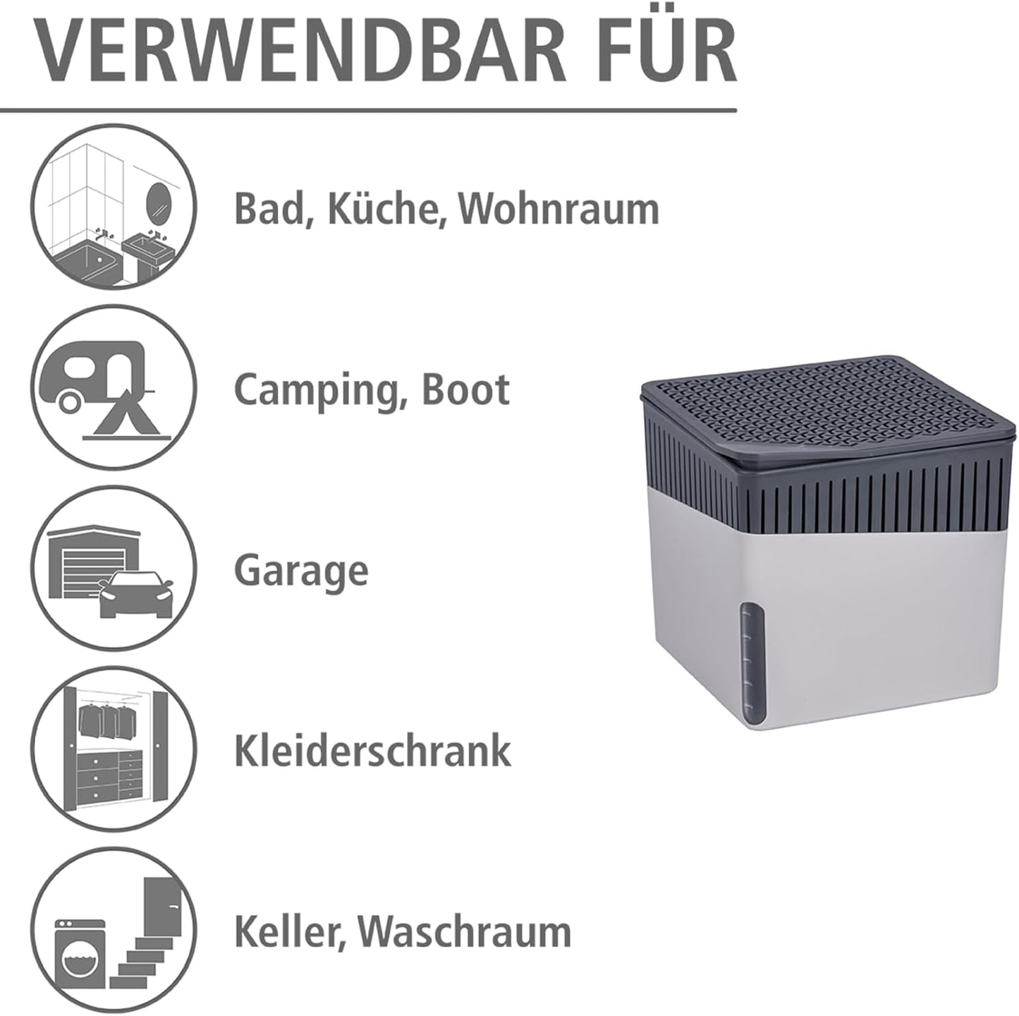 Portable Small Dehumidifier, Compact And Rechargeable, Moisture Absorber For Bathroom, Bedroom, Garage, Closet, 1400 Cubic Feet, 1.1lbs, Gray