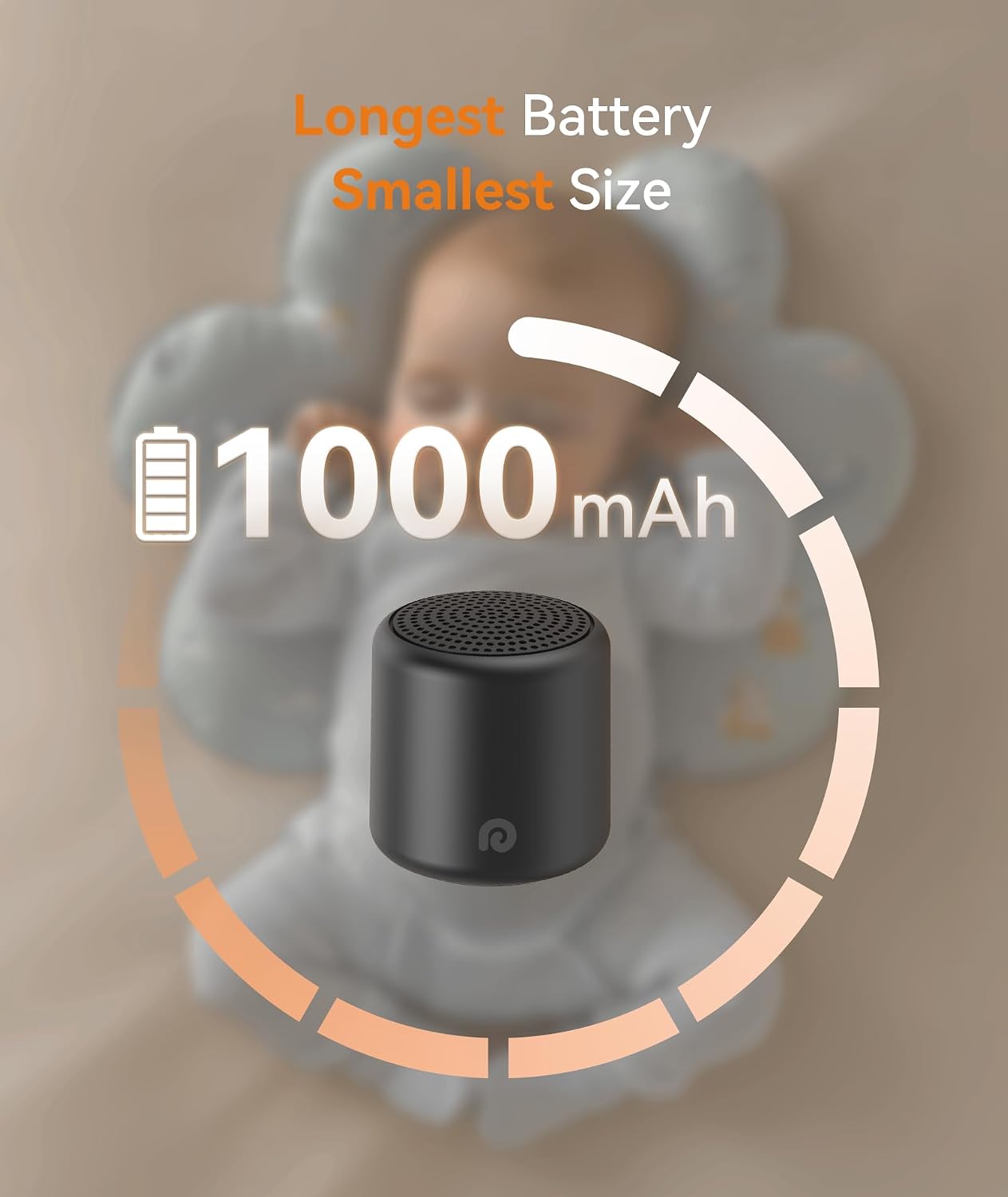 Dreamegg Portable White Noise Machine, 1000mAh Battery, Travel Sleep, Cream | Egg-Sized, 16 Sounds, USB-C, Timer, Baby & Adults, Office Privacy, Gift Use