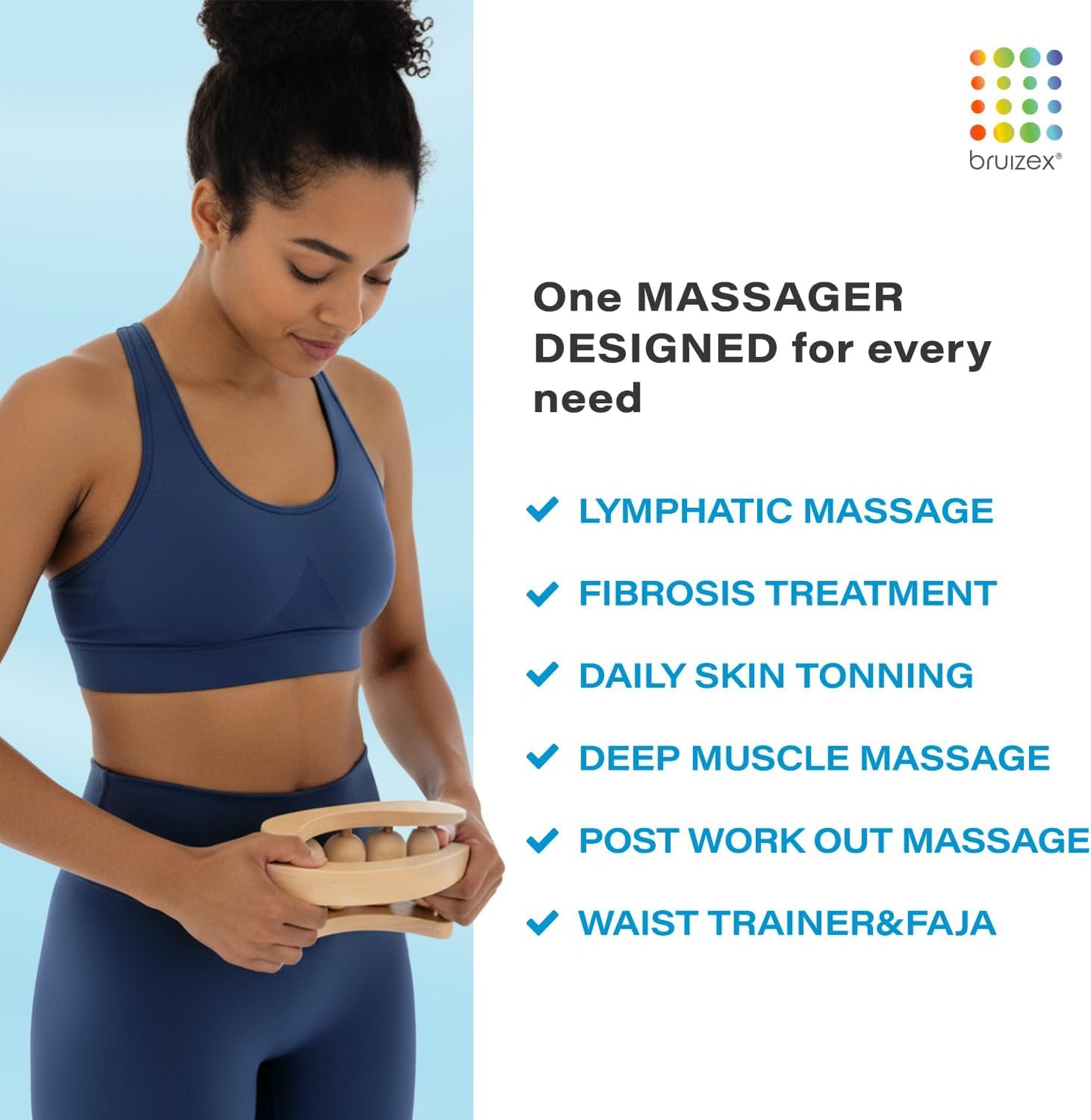 Lymphatic Drainage Massager, Fibro Roller Ball for Post Surgery Recovery | Handheld massager for post-surgery recovery after liposuction, 360 lipo, tummy tuck and BBL