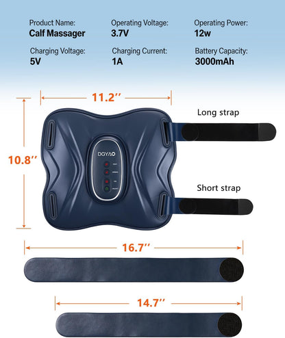 Air Compression Leg Massager with Heat Vibration: Calf Massager with 3 Modes, 3 Intensity for Circulation and Red Light Therapy Pain Relief - Cordless Calf Compression Device for Fast Recovery