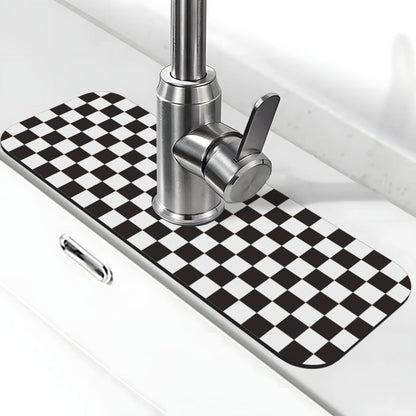 Wildflowers Floral Flower Kitchen Sink Splash Guard Faucet Mat Super Absorbent Fast Drying Mat Sink Gadgets-Fast Drying Pad Sink Mat For Kitchen Bathroom (15" X 5.5" )