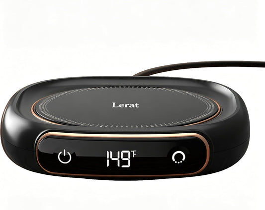Lerat Coffee Mug Warmer, 3 Temp Settings & Auto Shut Off, Mug Warmer for Desk, Electric Beverage Warmer for Coffee/Tea/Milk in Your Home & Office, Coffee Gifts for Women Men Parents (No Cup)