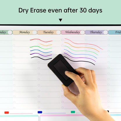Magnetic Dry Erase Weekly Planner with Hourly Time Slots Whiteboard Calendar for Fridge, Schedule Board, to DO and Chore List for Family 16.5”(L) × 11”(H)