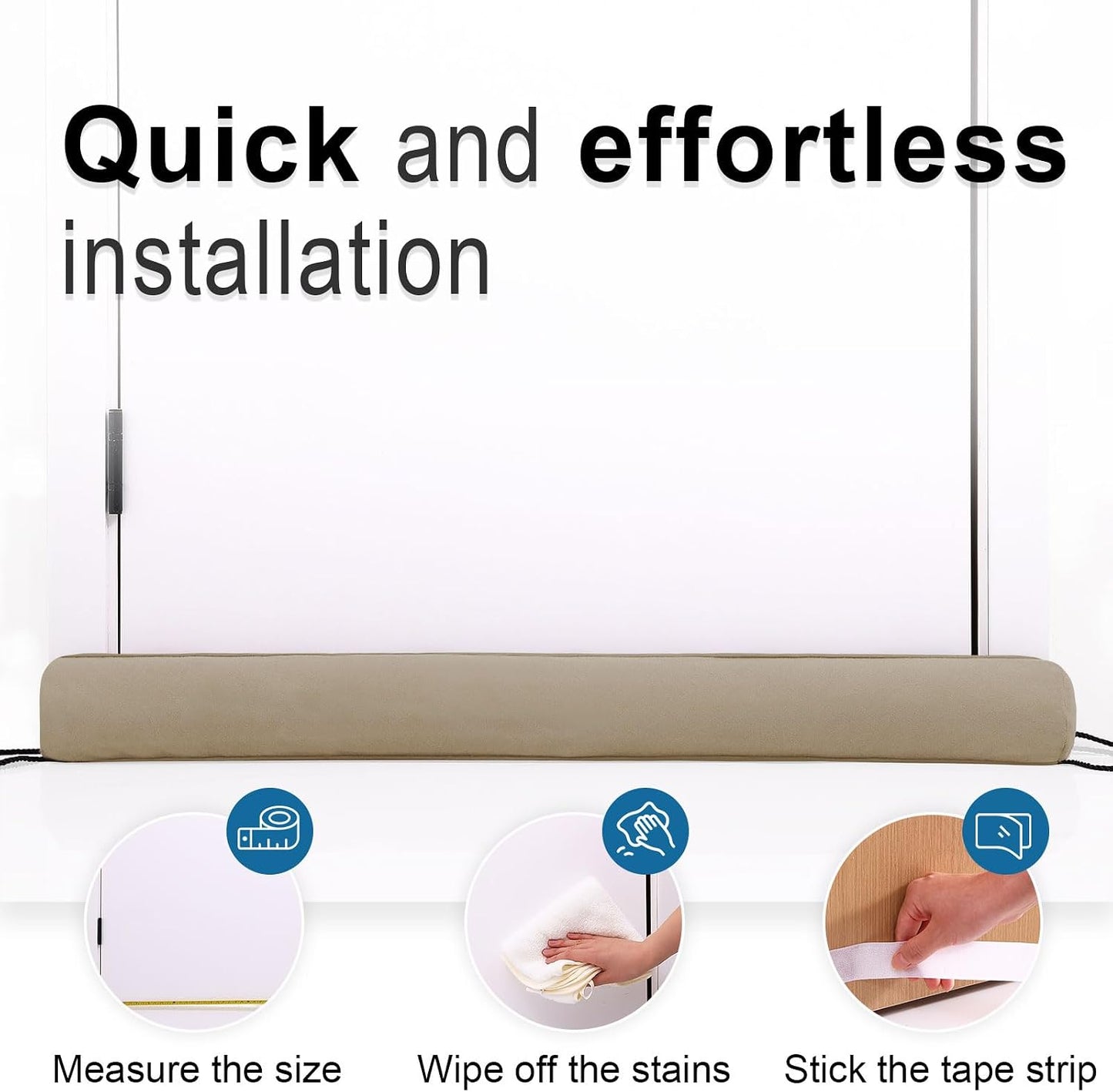 36 Inch Door Draft Stopper, Blocks Hot Cold Air with Washable Cover | Blocks Hot & Cold Air, Removable Washable Cover, Fits Door Gaps Up to 3 Inch, Noise & Wind Seal, Draft Blocker (1 Pack)