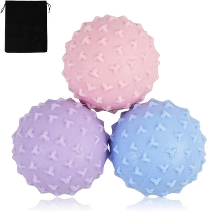WOVTE Massage Lacrosse Ball Therapy for Sore Muscles Myofascial Release | Shoulders, Neck, Back, Foot, Body, Deep Tissue, Trigger Point, Muscle Knots, Yoga