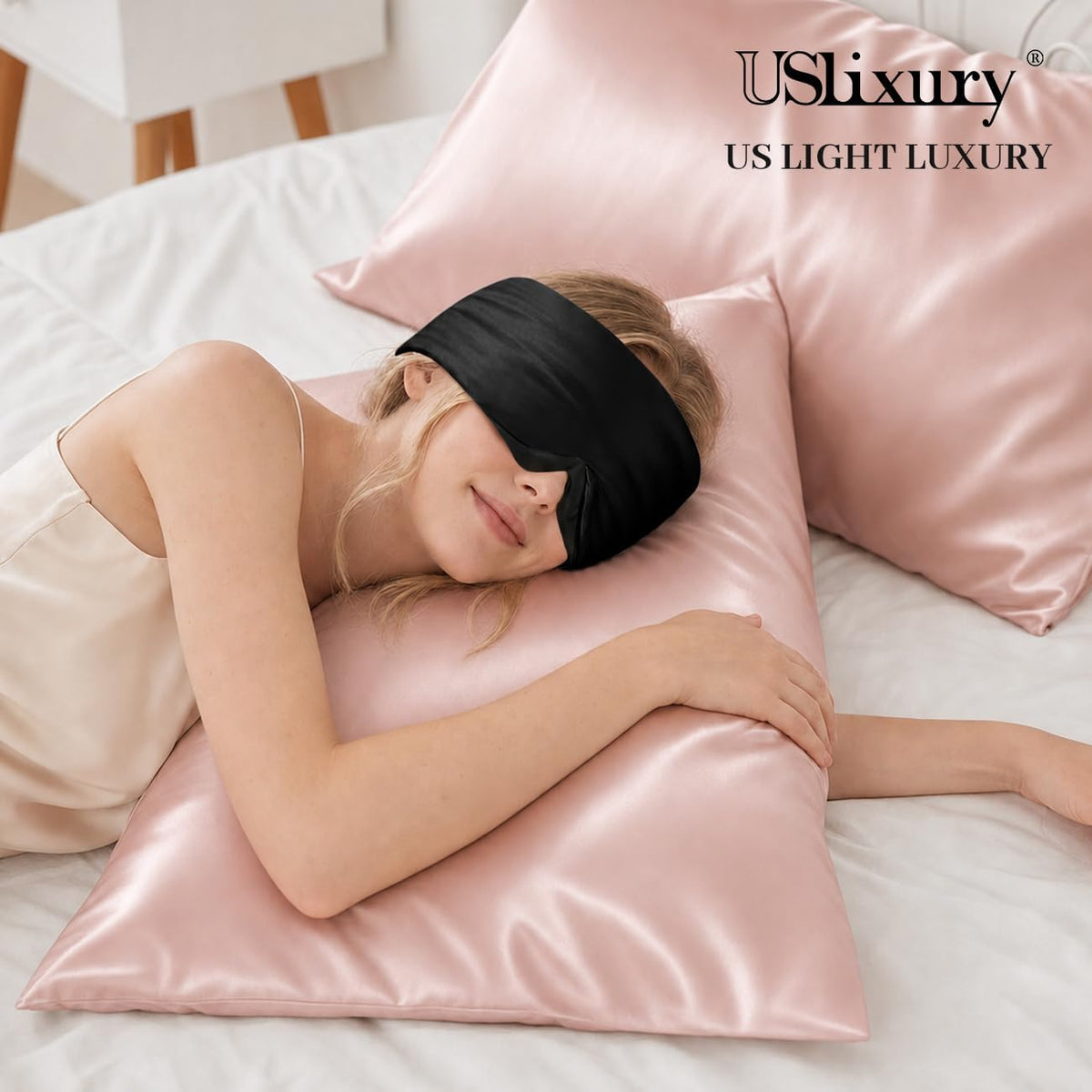 USlixury® 3D Contoured Silk Sleep Mask – Total Blackout, Zero Eye Pressure
