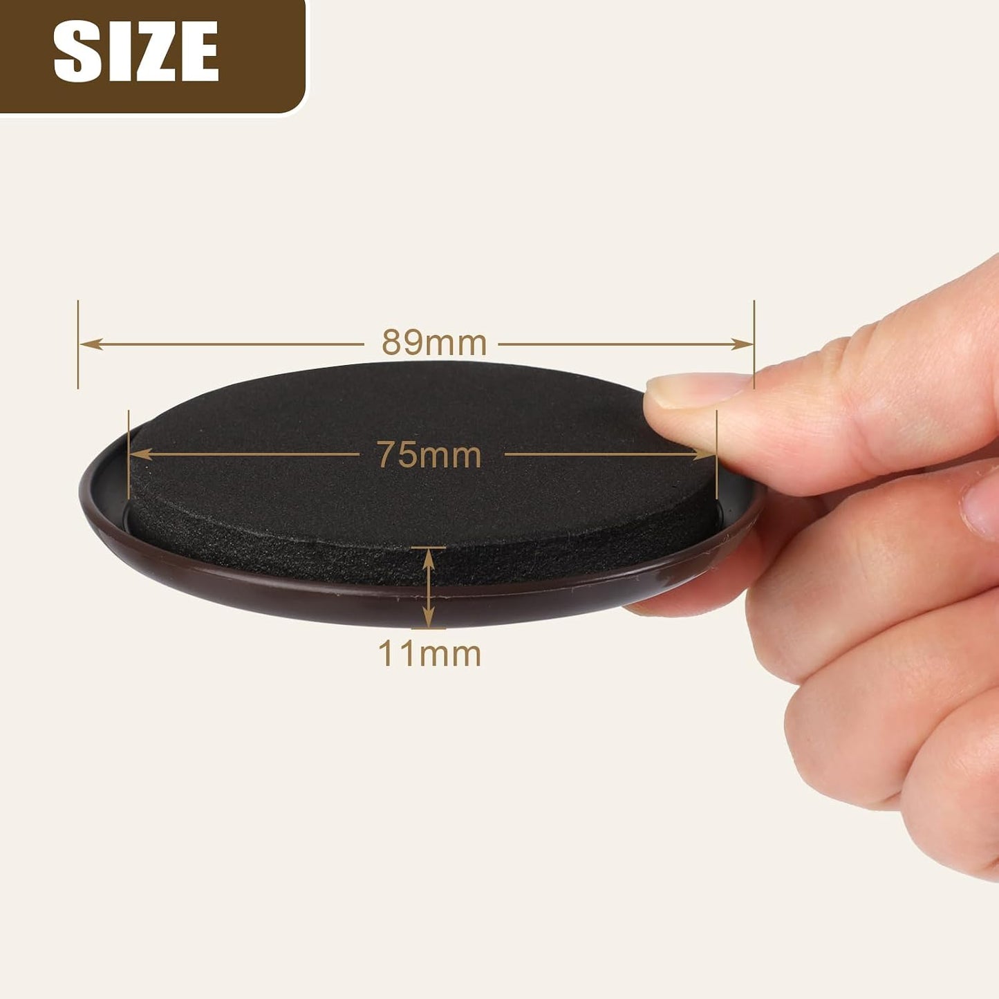 10PCS Furniture Sliders, 3 1/2" Furniture Sliders for Hardwood Floors, Reusable for Carpet, Heavy Duty Furniture Movers Sliders, Carpet, Floor Protectors (Beige)