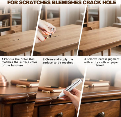 Repair Pen Wooden Furniture Floor Scratch Repair Markers and Wax Sticks Set of 21 for Stains, Scratches, Wood Floors, Tables, Desks, Carpenters, Bedposts, Touch Ups, and Cover Ups
