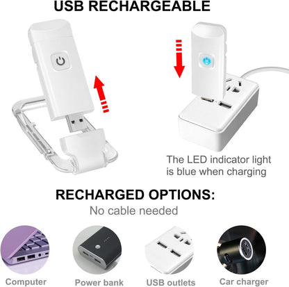 BIGLIGHT Amber Book Reading Light, LED Clip on Book Lights, Reading Lights for Books in Bed, Small Book Light for Kids, USB Rechargeable, 2 Brightness Adjustable for Eye Protection, Orange