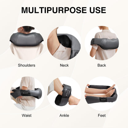 Nekteck Shiatsu Neck Massager with Heat for Pain Relief, NOT Cordless