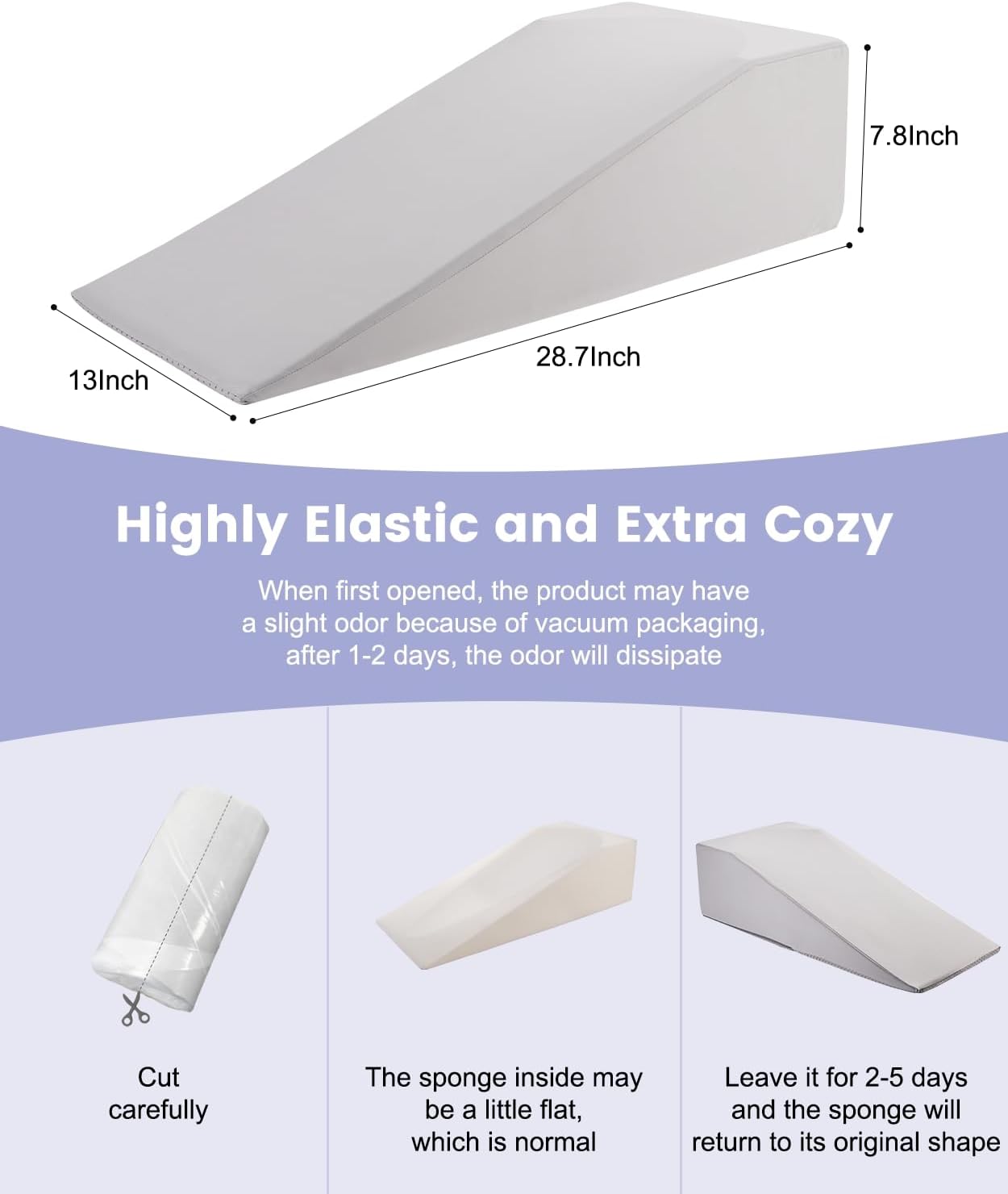 Knee Surgery Pillow Straight Leg Pillow Elevation Blood Circulation | Cooling Cover Foam Wedge for Elevating Leg Machine Washable Removable| Knee Wedge Pillow Post Surgery