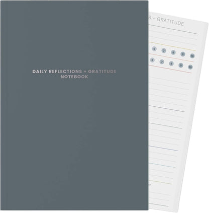 MäksēLife Evening Reflections & Gratitude Journal | Daily Mindfulness & Self-Care Notebook, A5 Lay-Flat Binding, Vegan Leatherette Cover, 120GSM Recycled Paper