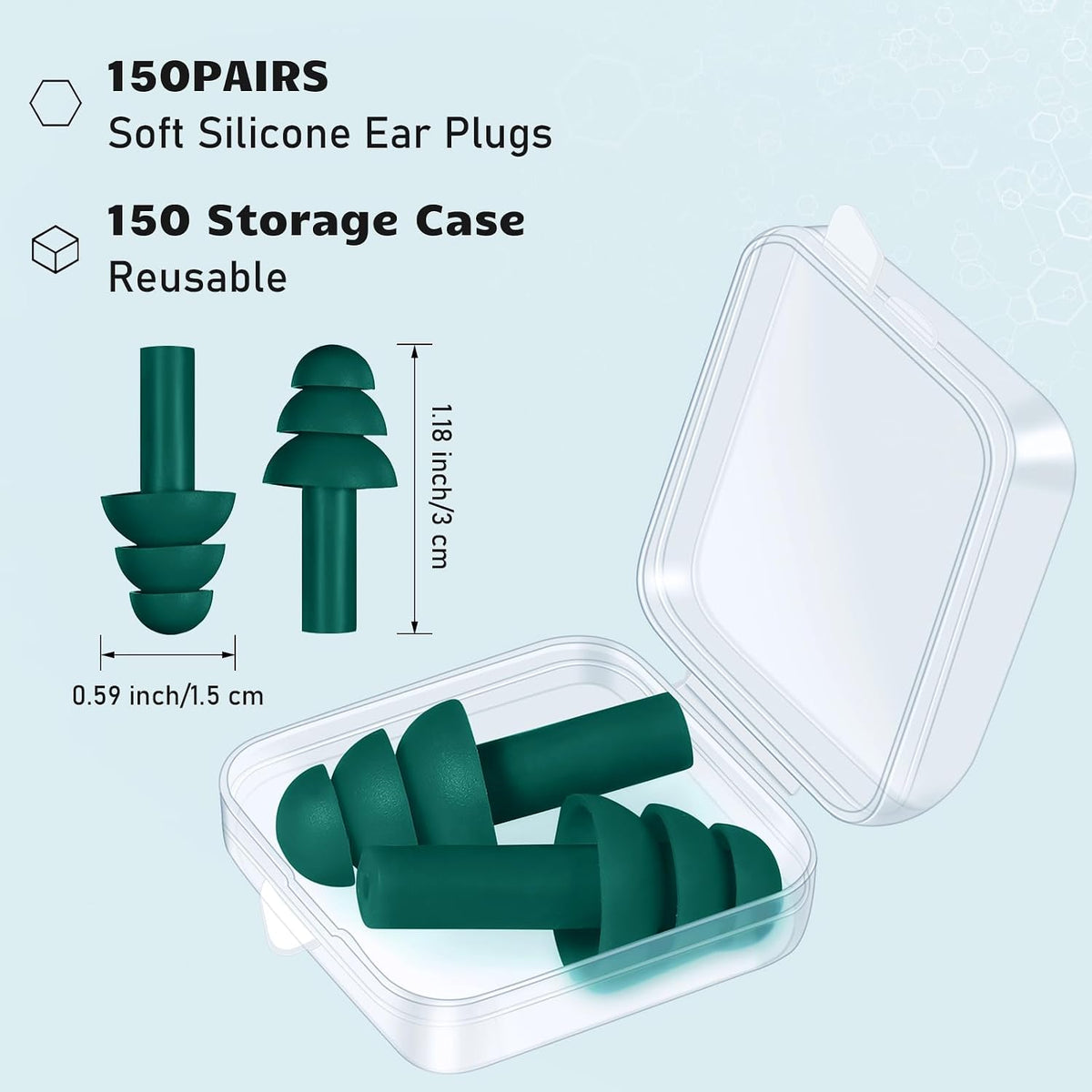 Tondiamo 150 Pairs Ear Plugs Bulk Individually Wrapped Earplug, Multicolor