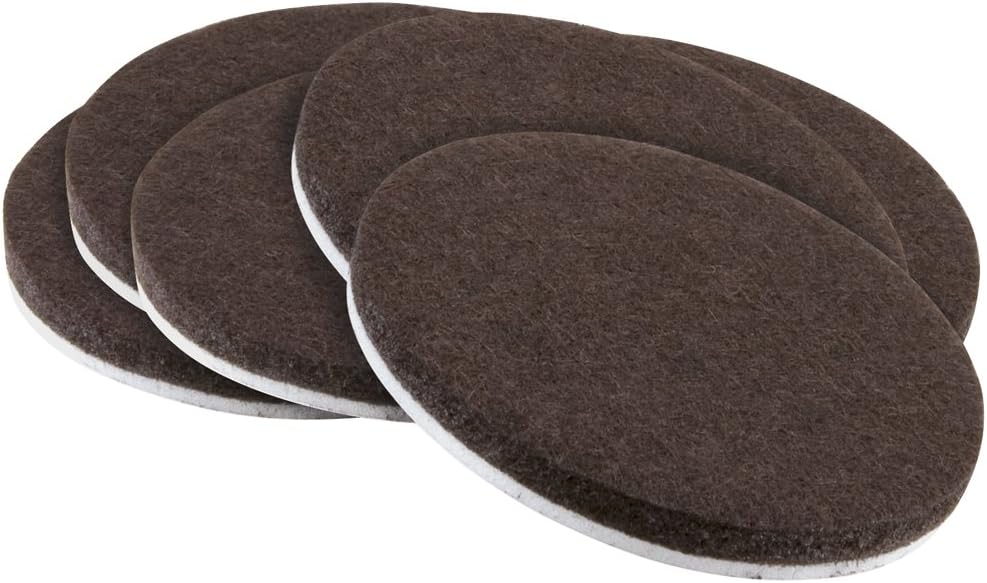 SoftTouch 1.5" Round Reusable Felt Furniture Sliders for Hard Surfaces, Noise-Reducing Adhesive Furniture Moving Pads for Beds, Sofas, Dressers, Set of 24, Beige