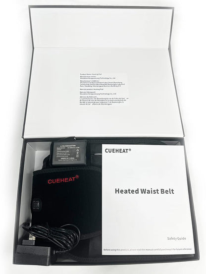 CUEHEAT Heated Waist Belt with Vibration - Cordless Lower Back Heating Pad