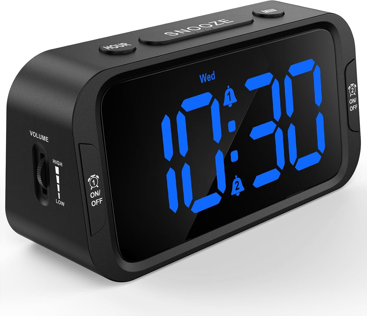 Odokee Digital Dual Alarm Clock for Bedroom with 0-100% Dimmable Display
