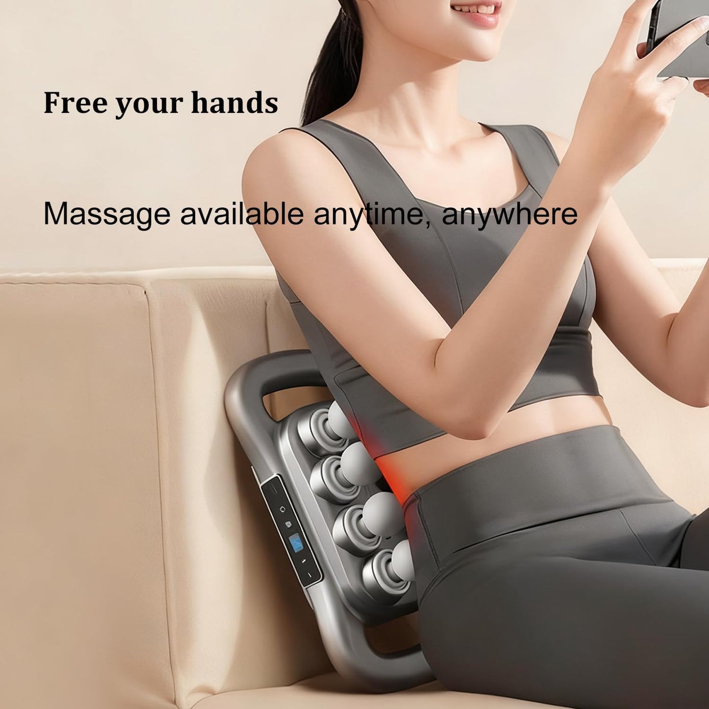 42Head Massage Gun Pain Relief Deep Tissue,Percussion Back Massager | 9 Modes & 9 Intensities, red light therapy, heat back massager, quite, muslce massager, for Back Neck Shoulder Legs
