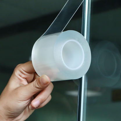 Window Sealing Tape 2 Inch x 33 FT Transparent Window Draft Insulation Residue-Free Clear Weather Stripping Caulk Tape Windproof Weatherproof Window Seal AC Units for Window Glass, Doors Gaps